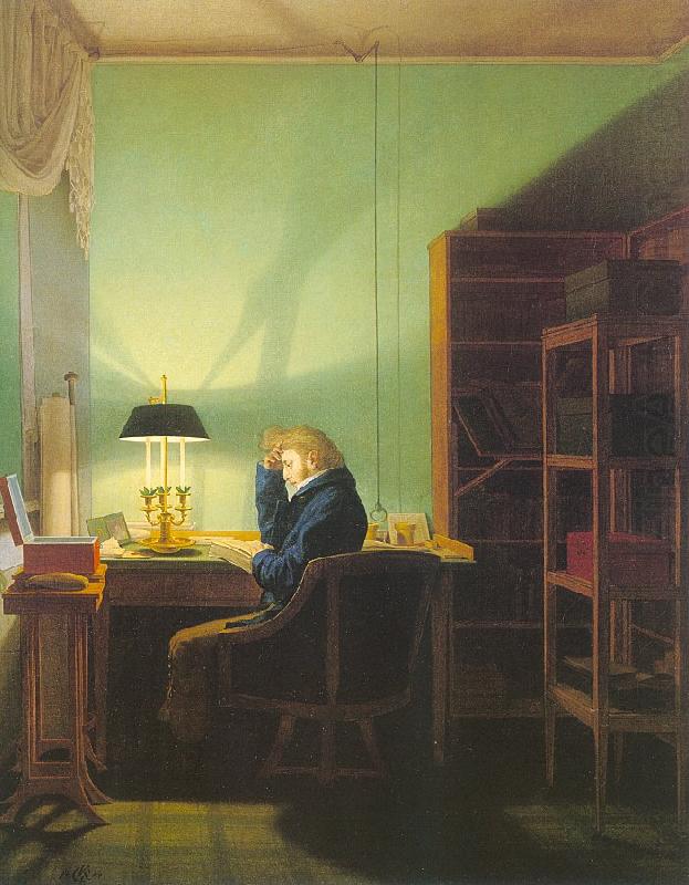 Man Reading by Lamplight, Georg Friedrich Kersting
